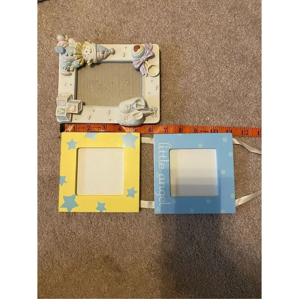 Lot Of 3 Baby Boy Photo Album Picture Frames Clown Little Angel